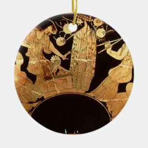 Röd figurkylix för loft som visar Dionysus och Julgransprydnad Keramik