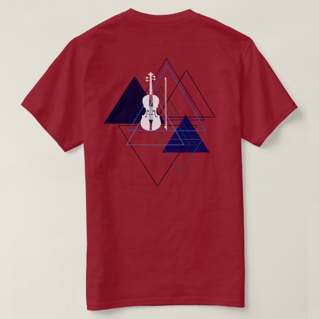 Röd fiolin med minimal och modern violinist från n t shirt (Design baksida)
