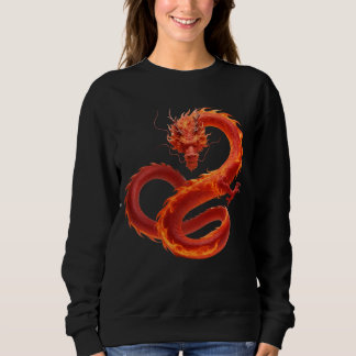 Röd Fire Dragon Art | Mytisk Flame Dragon Design T Shirt