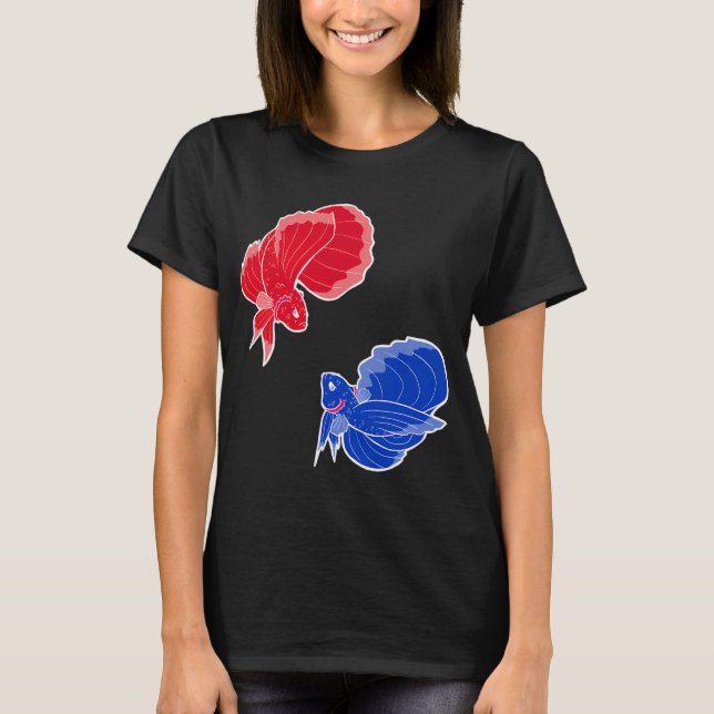 Röd Fisk, Blå Fisk T Shirt (Framsida)