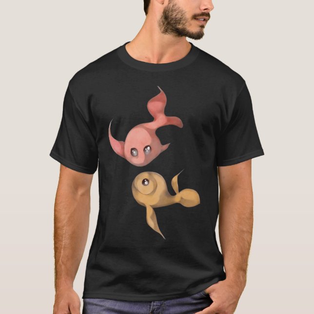 röd fisk gul fisk t shirt (Framsida)