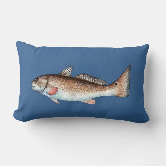 Röd fisk på blå kudde (Framsida)