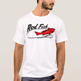 Röd fiskutslagsplatsskjorta t-shirt