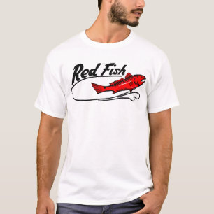 Röd fiskutslagsplatsskjorta tee