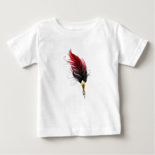 Röd fjäderpenna med guldnäbb t shirt