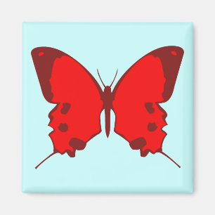 Röd fjäril magnet