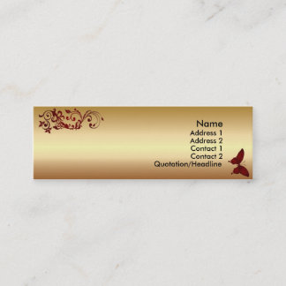 Röd fjäril mini visitkort