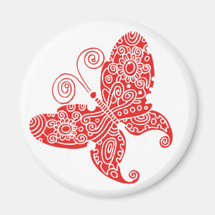 Röd fjärilsmagnet magnet