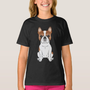 Röd fläckig fransk bulldogg Frenchie söt tecknad h T Shirt