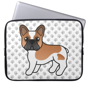 Röd fläckig fransk bulldogg Söt serietecknad hund Laptop Fodral
