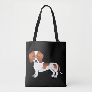 Röd fläckig korthårig dachshund tecknad hund - Sva Tygkasse