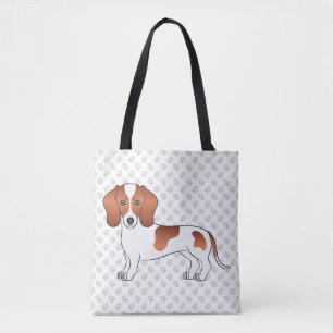 Röd fläckig korthårig Dachshund Tecknad hund & tas Tygkasse