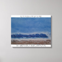 Röd flagga, hög surfa canvastryck