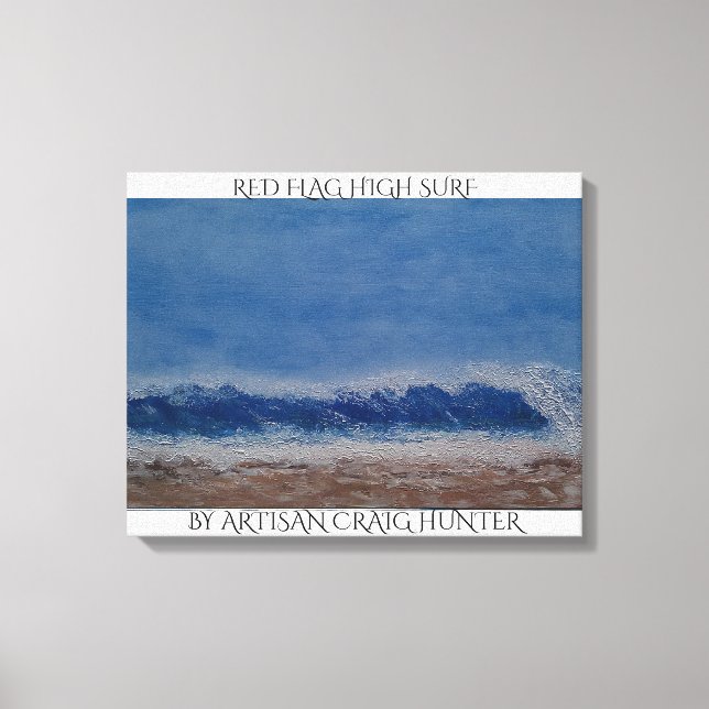 Röd flagga, hög surfa canvastryck (Framsida)