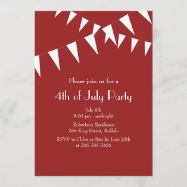 Röd flaggor 4th av den Juli partyinbjudan Inbjudningar