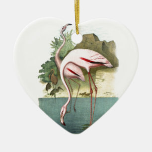Röd Flamingo Julgransprydnad Keramik