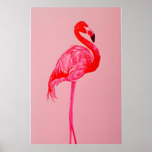 Röd Flamingo Konsttryck Museumkvalitet Matt Papper Poster