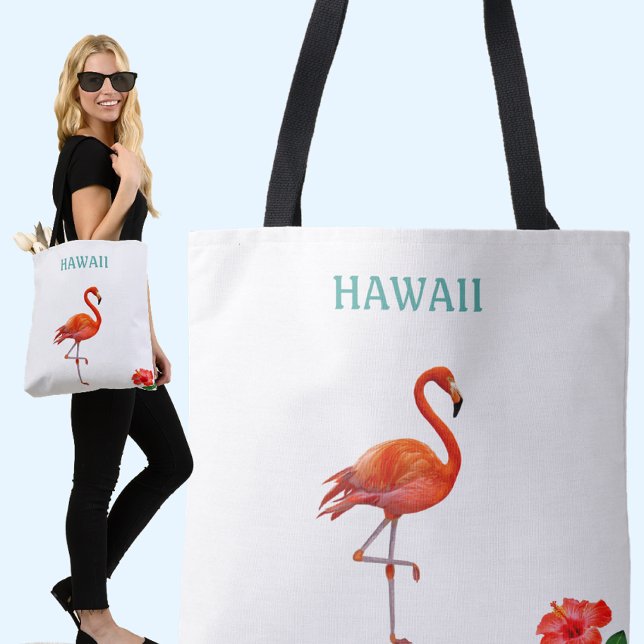 Röd Flamingo och Hibiskusblomma Tygkasse (Skapare uppladdad)