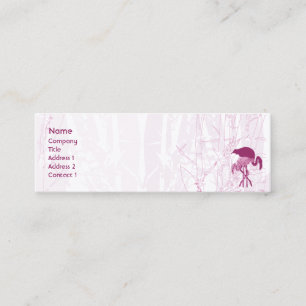 Röd Flamingo - smala Mini Visitkort