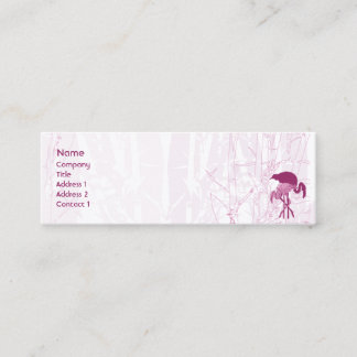 Röd Flamingo - smala Mini Visitkort