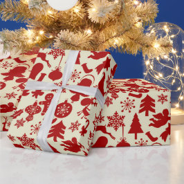 Röd flervarvsmönstrad festlig julpresentpapper presentpapper
