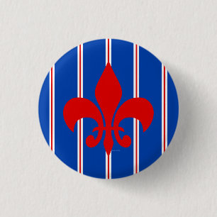Röd Fleur de Lis Göra randig knäppas Knapp