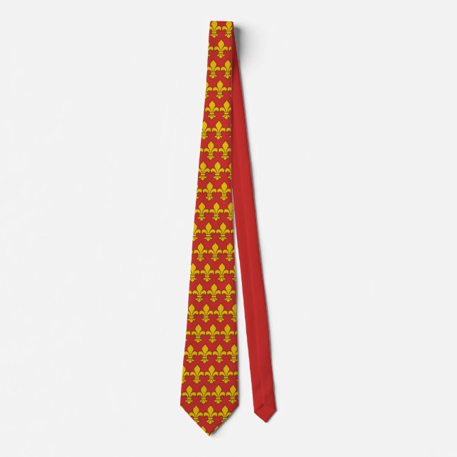 Röd Fleur De Lis modell Slips (Framsida)