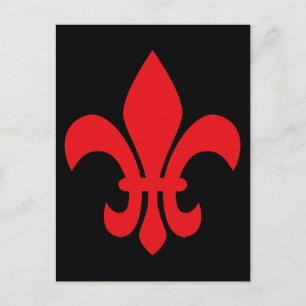 Röd Fleur de Lys Vykort