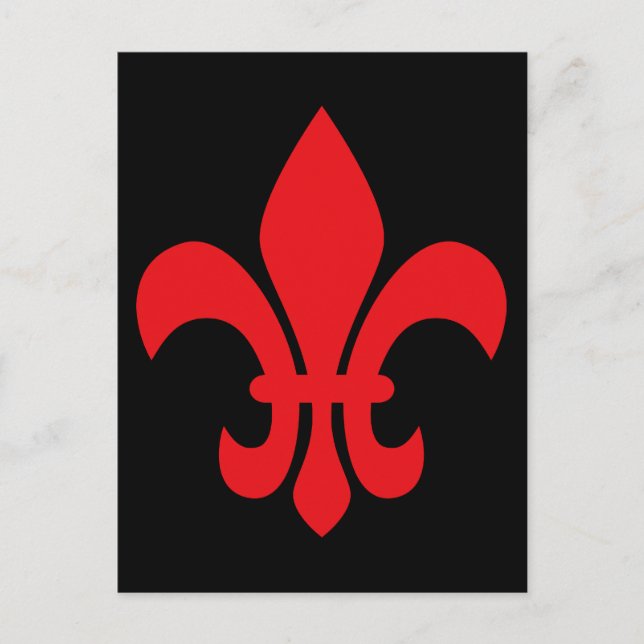 Röd Fleur de Lys Vykort (Framsida)
