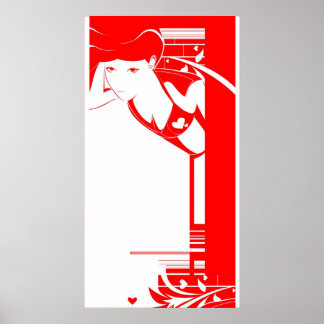 röd flicka collab poster