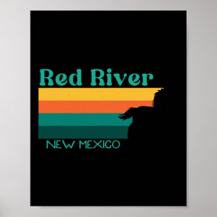 Röd flod ridspår 70-talets retro New Mex Poster
