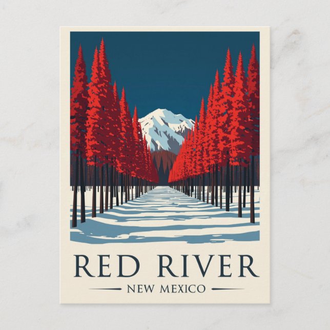 Röd floden New Mexico Vintage Resa Vykort (Framsida)