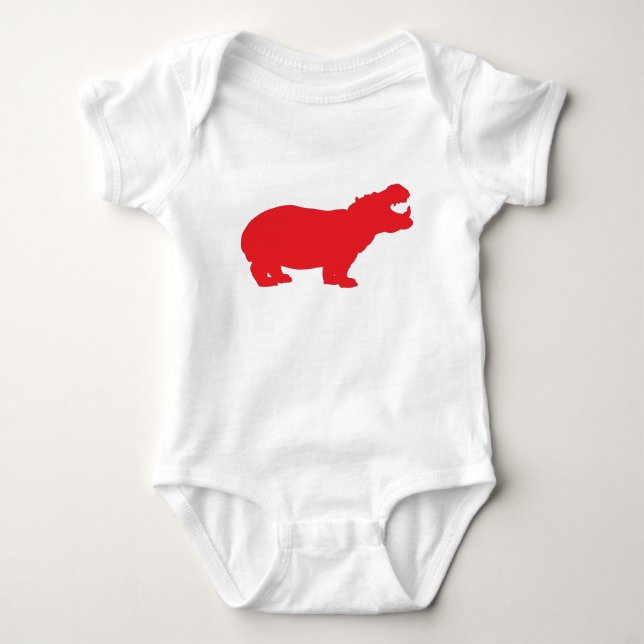 Röd Flodhäst T Shirt (Framsida)