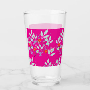 Röd Flora-lövverk Hot Pink Shaker Glas Mixer