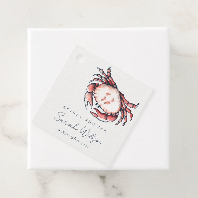Röd flotta Undervattenskrabba Marin Bröllopsfest Gåvor Etiketter (På plats)
