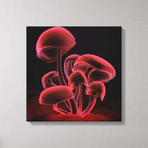 Röd Fluorescence kvadrerar Canvastryck