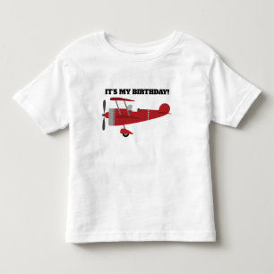 Röd flygplan Det är min födelsedag Personlig T Shirt