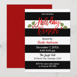 Röd folie Slank Glans Modern Skript Julmiddag Inbjudningar