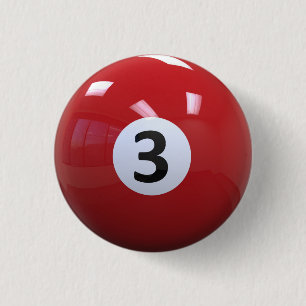Röd för Billiardbassäng för nr. 3 boll Knapp
