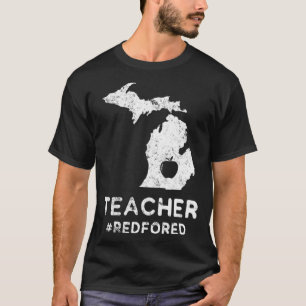 Röd för Ed Michigan Lärare Public Education T Shirt