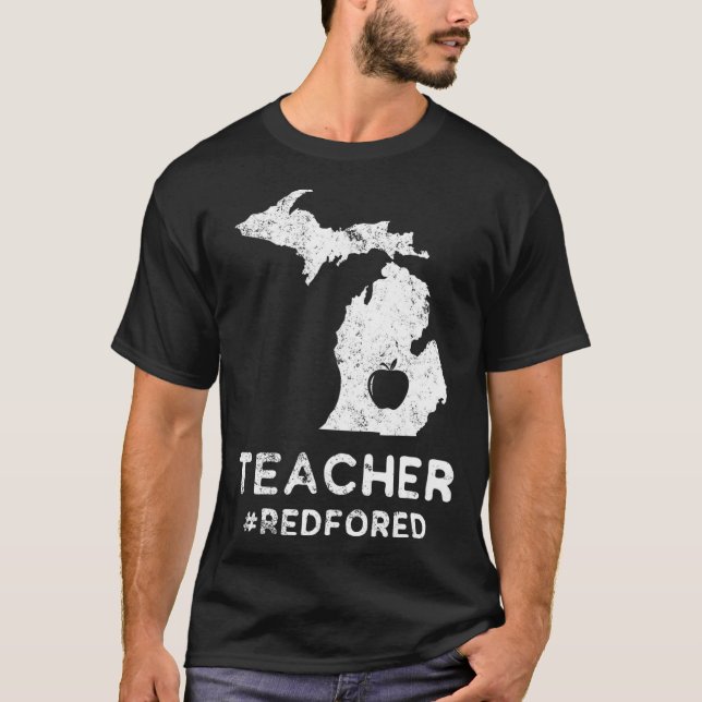 Röd för Ed Michigan Lärare Public Education  T Shirt (Framsida)