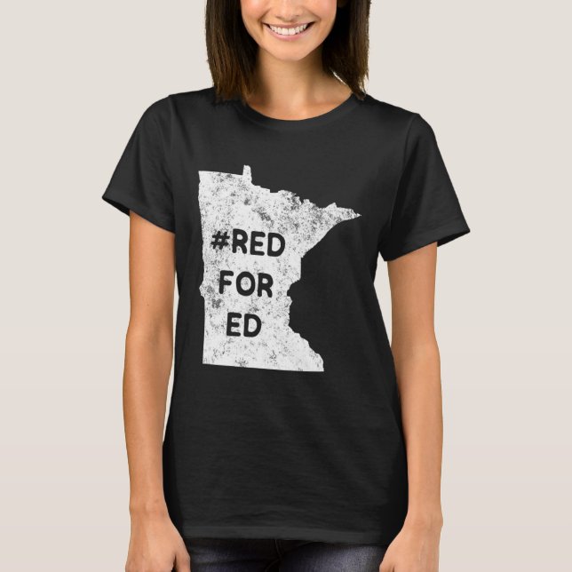 Röd för Ed Minnesota Lärare Folkbarn För  T Shirt (Framsida)