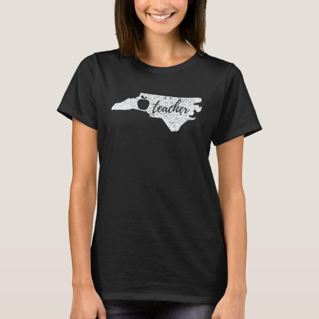 Röd för Ed North Carolina Lärarprotest T-shirt mig (Framsida)