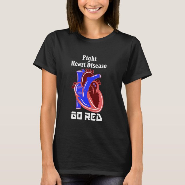 Röd för kvinnor Heart Disease American Heart Mon T Shirt (Framsida)