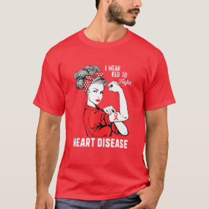Röd för kvinnor Hjärtsjukdom - medvetandegrad Måna T Shirt