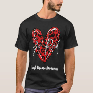 Röd för kvinnor Hjärtsjukdom - medvetandegrad Måna T Shirt