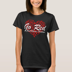 Röd för kvinnor Hjärtsjukdom - medvetandegrad Måna T Shirt