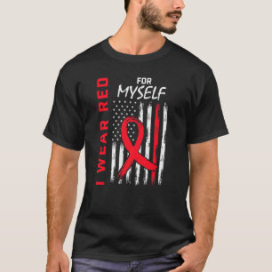 Röd för mig Hjärtsjukdom Flagga Kvinnor i Manar T Shirt