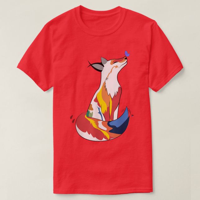 Röd för och cute Butterfly T Shirt (Design framsida)