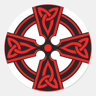 röd för viking för celtickorsaxon pagan wicca runt klistermärke